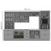Cozinha Modulada 7 Pecas 343 cm CE172 Americana Cinza Calcare Henn