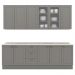 Cozinha Modulada 9 Pecas 240 cm CE856 Americana Cinza Calcare Henn