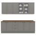 Cozinha Modulada 9 Pecas 240 cm CE856 Americana Cinza Nature Henn