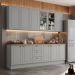 Cozinha Modulada 9 Pecas 240 cm CE856 Americana Cinza Nature Henn