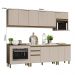 Cozinha Modulada Connect 10 Peças Duna/Cristal com Balcão Forno de Embutir - Móveis Henn
