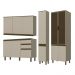 Cozinha Modulada Connect 4 Peças Duna/Cristal com Cristaleira - Móveis Henn