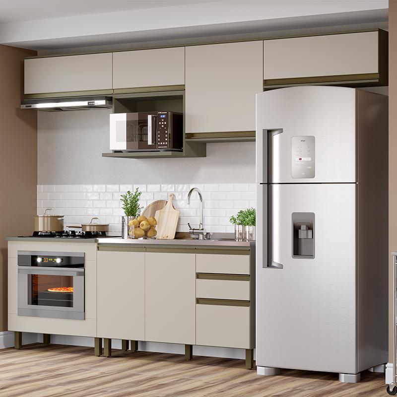 Cozinha Modulada Connect 7 Peças Duna/Cristal com Balcão Forno - Móveis Henn
