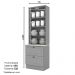 Cristaleira 2 Portas 2 Gav 72 cm C357 Americana Cinza Calcare Henn