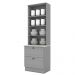 Cristaleira 2 Portas 2 Gav 72 cm C357 Americana Cinza Calcare Henn
