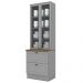 Cristaleira 2 Portas 2 Gav 72 cm C357 Americana Cinza Nature Henn