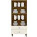 Cristaleira 2 Portas 2 Gavetas com Vidro e Prateleiras Internas - Liz Off White / Nature