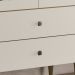 Cristaleira 2 Portas 2 Gavetas com Vidro e Prateleiras Internas - Liz Off White / Nature