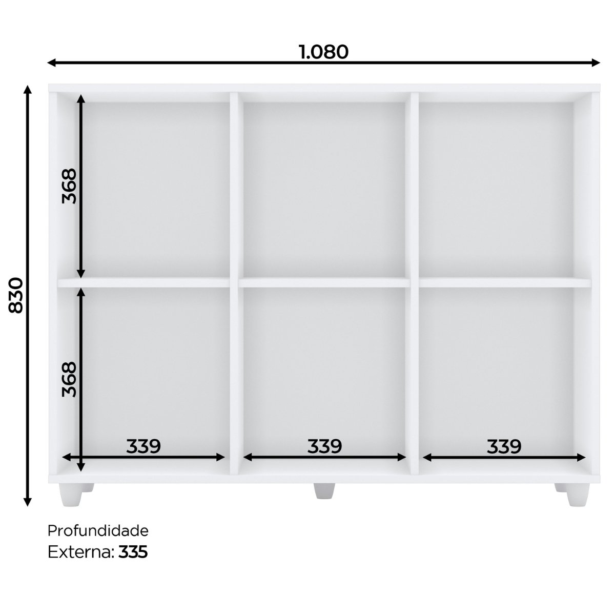 Estante Organizador Multiuso 6 Nichos para Decoração - Aquarela Branco HP