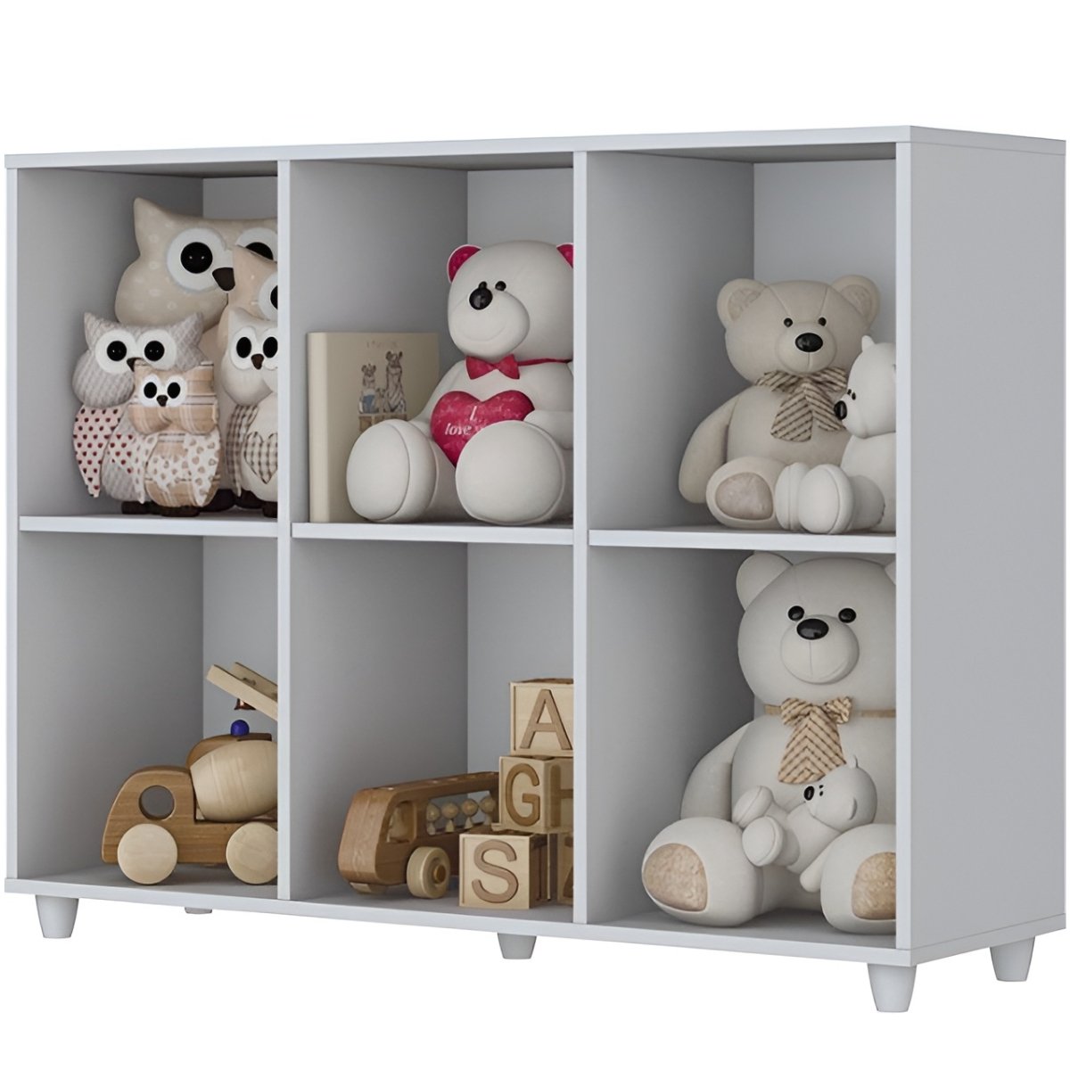 Estante Organizador Multiuso 6 Nichos para Decoração - Aquarela Branco HP