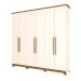 Guarda-Roupa Casal Colin 6 Portas 3 Gavetas Off White e Nature