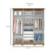 Guarda-Roupa Casal Lima 6 Portas 3 Gavetas Off White e Nature