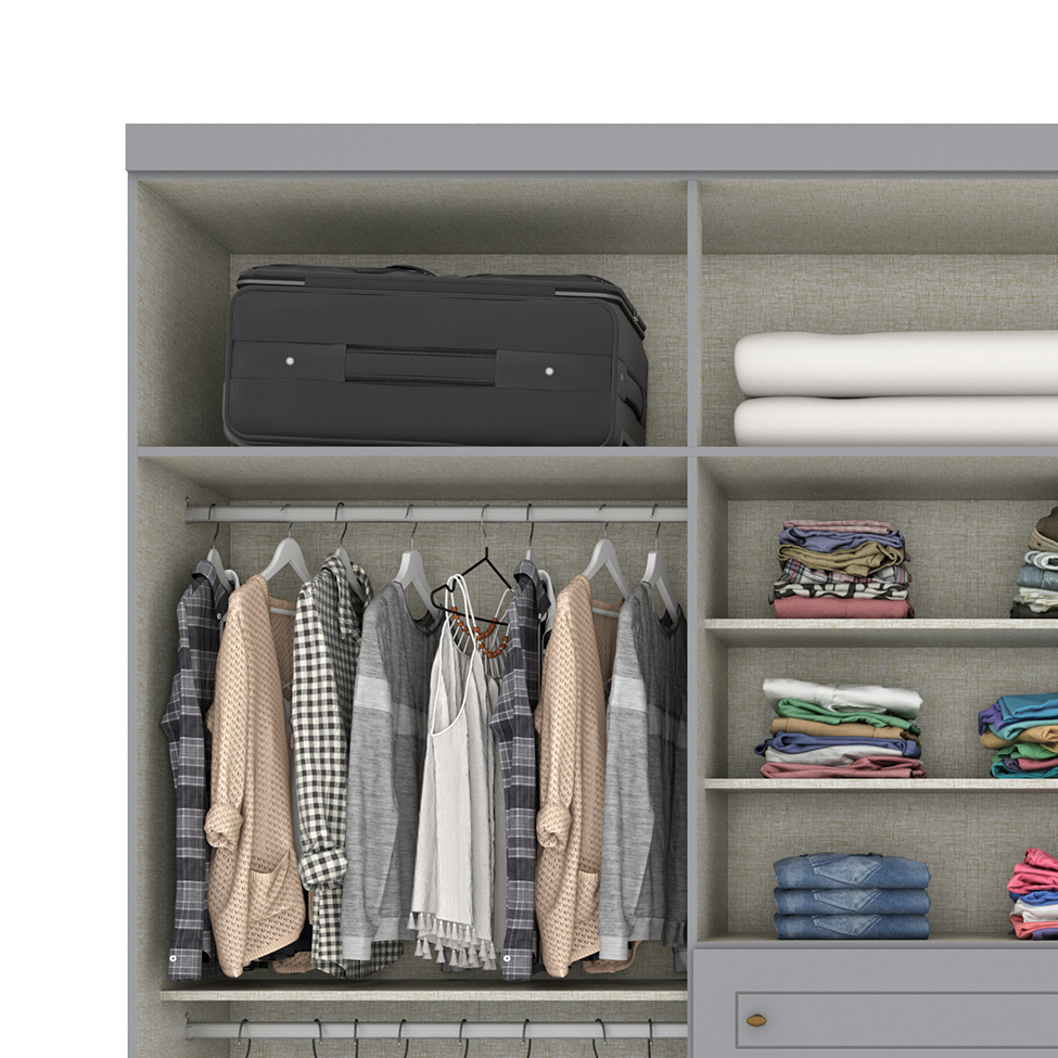 Guarda-Roupa Casal Mississipi 6 Portas 4 Gavetas Cinza
