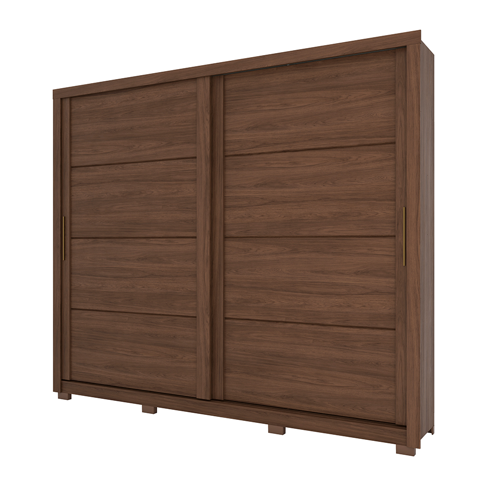 Guarda-Roupa Casal Parma 2 Portas 4 Gavetas Castanho