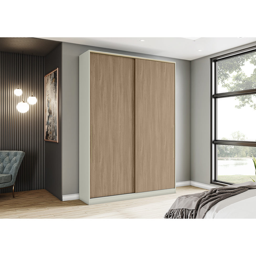 Guarda-Roupa Casal Predileto 2 Portas 3 Gavetas Areia e Jequitibá