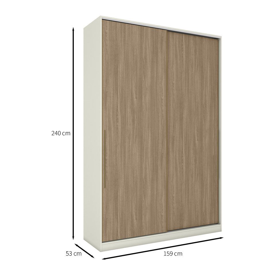 Guarda-Roupa Casal Predileto 2 Portas 3 Gavetas Areia e Jequitibá