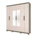 Guarda-Roupa Casal com Espelho Kurt 6 Portas 3 Gavetas Duna e Cristal