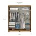 Guarda-Roupa Casal com Espelho Turin 2 Portas 3 Gavetas Nature e Cinza