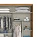 Guarda-Roupa Casal com Espelho Turin 2 Portas 3 Gavetas Nature e Cinza