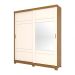 Guarda-Roupa Casal com Espelho Turin 2 Portas 3 Gavetas Nature e Off White