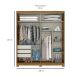 Guarda-Roupa Casal com Espelho Turin 2 Portas 3 Gavetas Nature e Off White