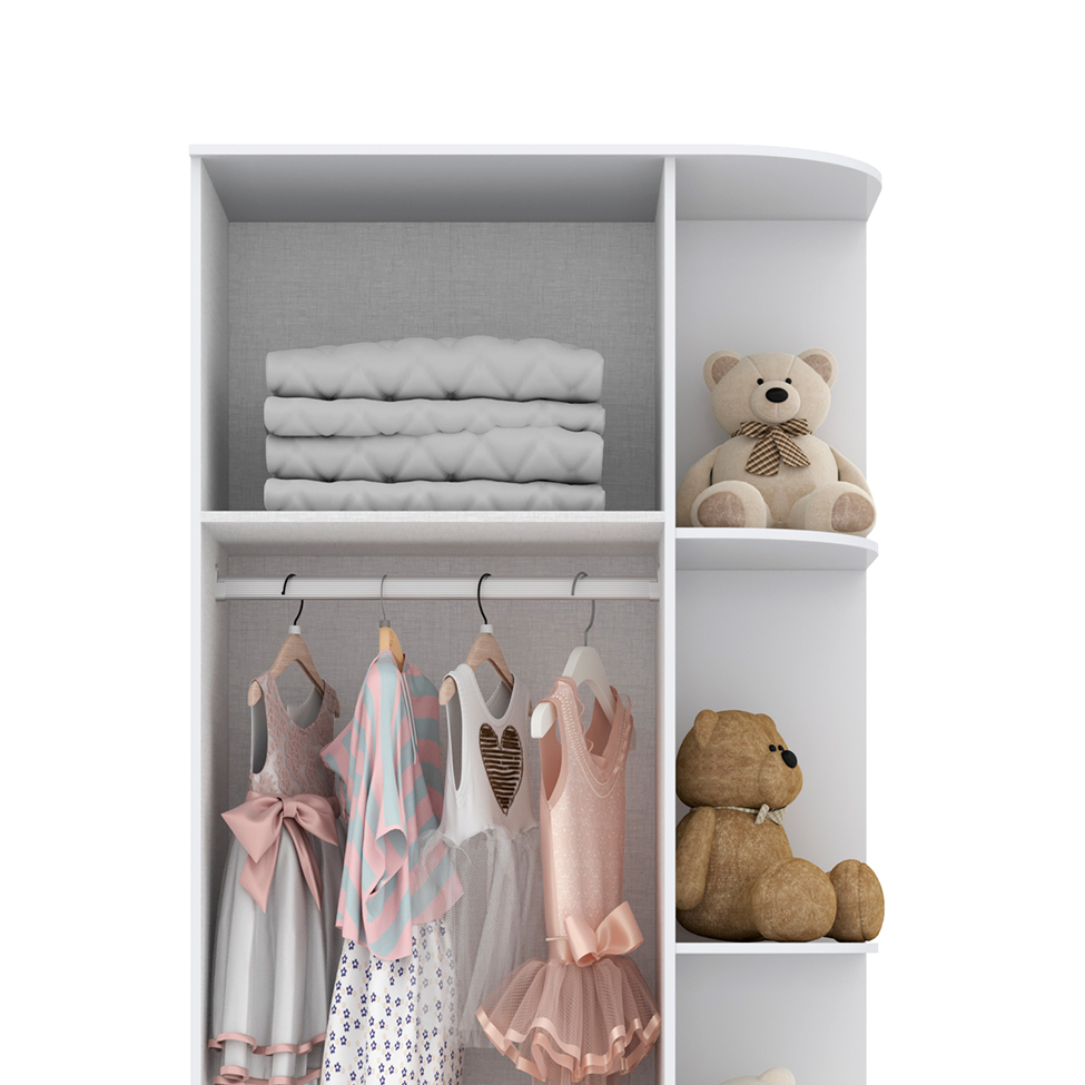 Guarda-Roupa Infantil Amarelinha 2 Portas 2 Gavetas Branco