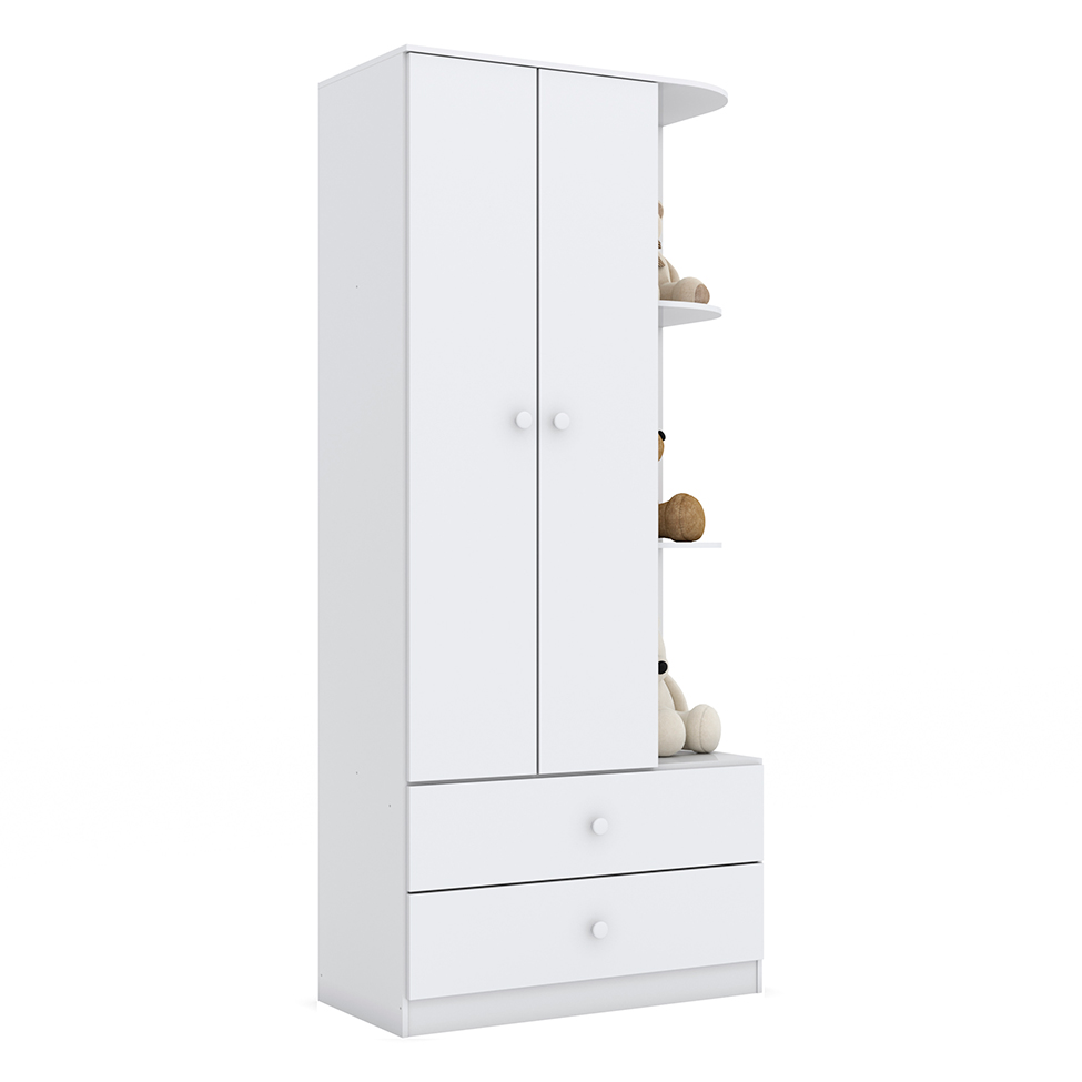 Guarda-Roupa Infantil Amarelinha 2 Portas 2 Gavetas Branco