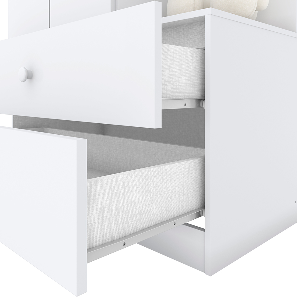 Guarda-Roupa Infantil Amarelinha 2 Portas 2 Gavetas Branco