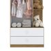 Guarda-Roupa Infantil Amarelinha 2 Portas 2 Gavetas Rústico e Branco