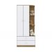 Guarda-Roupa Infantil Amarelinha 2 Portas 2 Gavetas Rústico e Branco