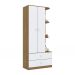 Guarda-Roupa Infantil Amarelinha 2 Portas 2 Gavetas Rústico e Branco