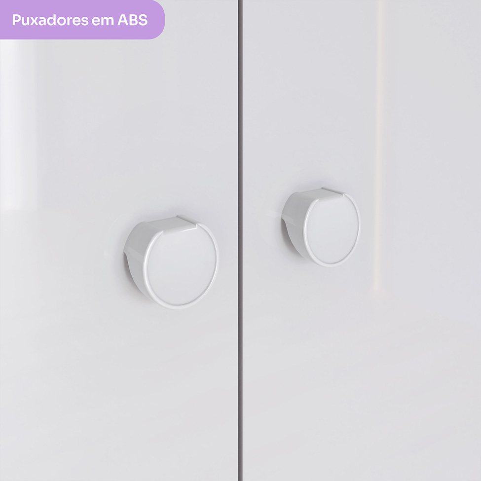 Guarda-Roupa Infantil Pique-Esconde 3 Portas 2 Gavetas Branco