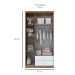 Guarda-Roupa Infantil Pique-Esconde 3 Portas 2 Gavetas Rústico e Branco