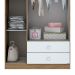 Guarda-Roupa Infantil Pique-Esconde 3 Portas 2 Gavetas Rústico e Branco