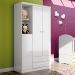 Guarda-Roupa Infantil Pique-Esconde Flex 3 Portas 2 Gavetas Branco e Rosa Chá