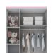 Guarda-Roupa Infantil Pique-Esconde Flex 3 Portas 2 Gavetas Branco e Rosa Chá