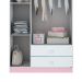 Guarda-Roupa Infantil Pique-Esconde Flex 3 Portas 2 Gavetas Branco e Rosa Chá