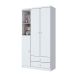 Guarda-Roupa Infantil Pique-Esconde Flex 3 Portas 2 Gavetas Branco e Rosa Chá