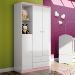 Guarda-Roupa Infantil Pique-Esconde Flex 3 Portas 2 Gavetas Branco e Rosa Chá