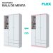 Guarda-Roupa Infantil Pique-Esconde Flex 3 Portas 2 Gavetas Branco e Rosa Chá