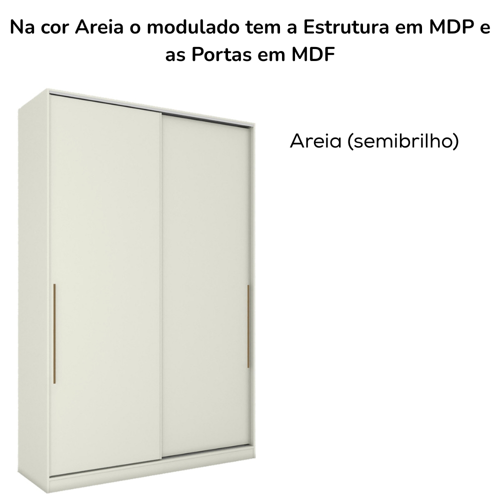 Guarda Roupa Modulado 2 Portas 241x159 cm Seletto Areia Henn
