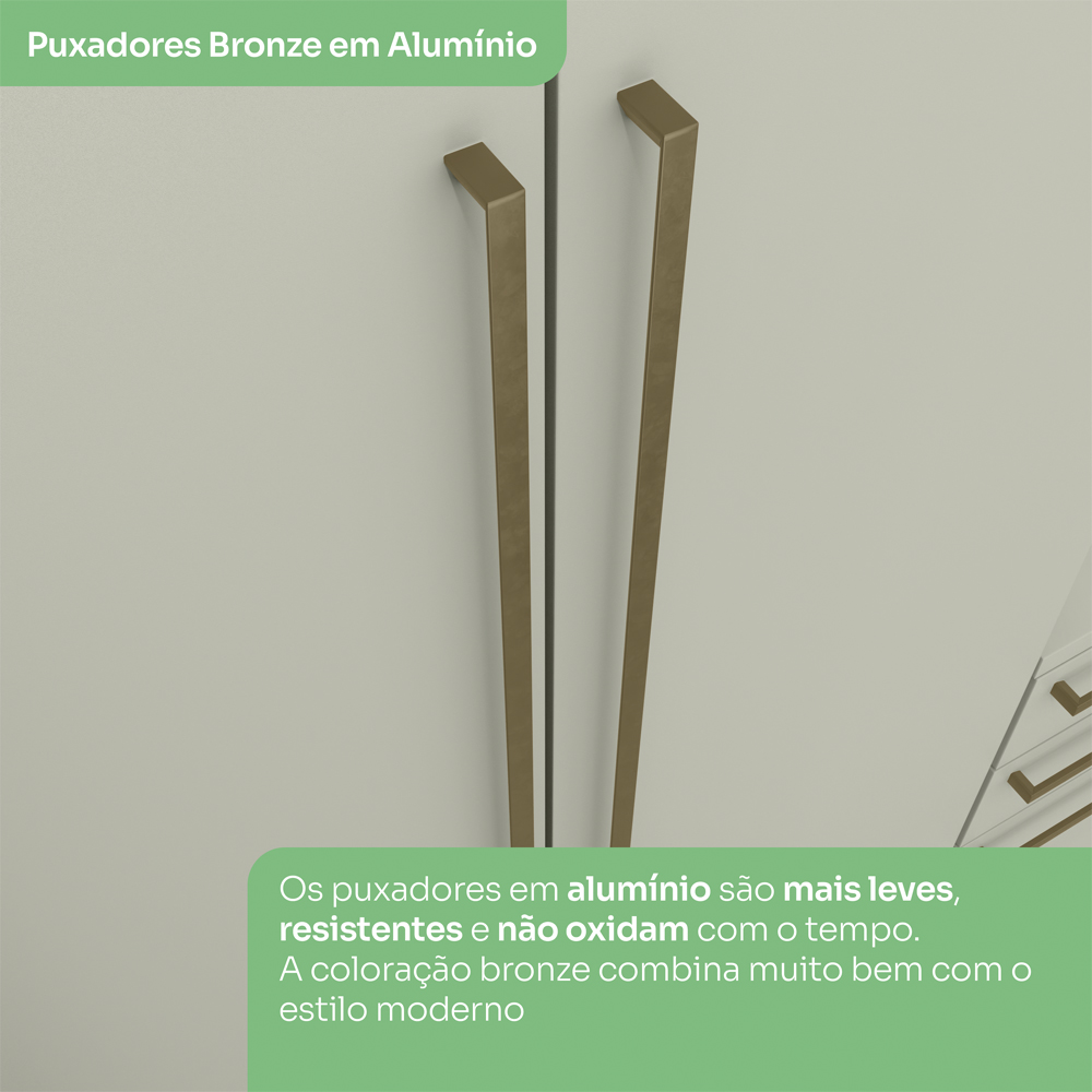 Guarda Roupa Modulado 3 Pecas Seletto Areia Henn