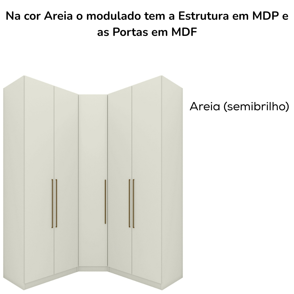 Guarda Roupa Modulado 3 Pecas Seletto Areia Henn