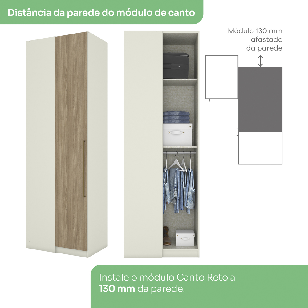 Guarda Roupa Modulado 3 Pecas Seletto Areia Jequitiba Henn
