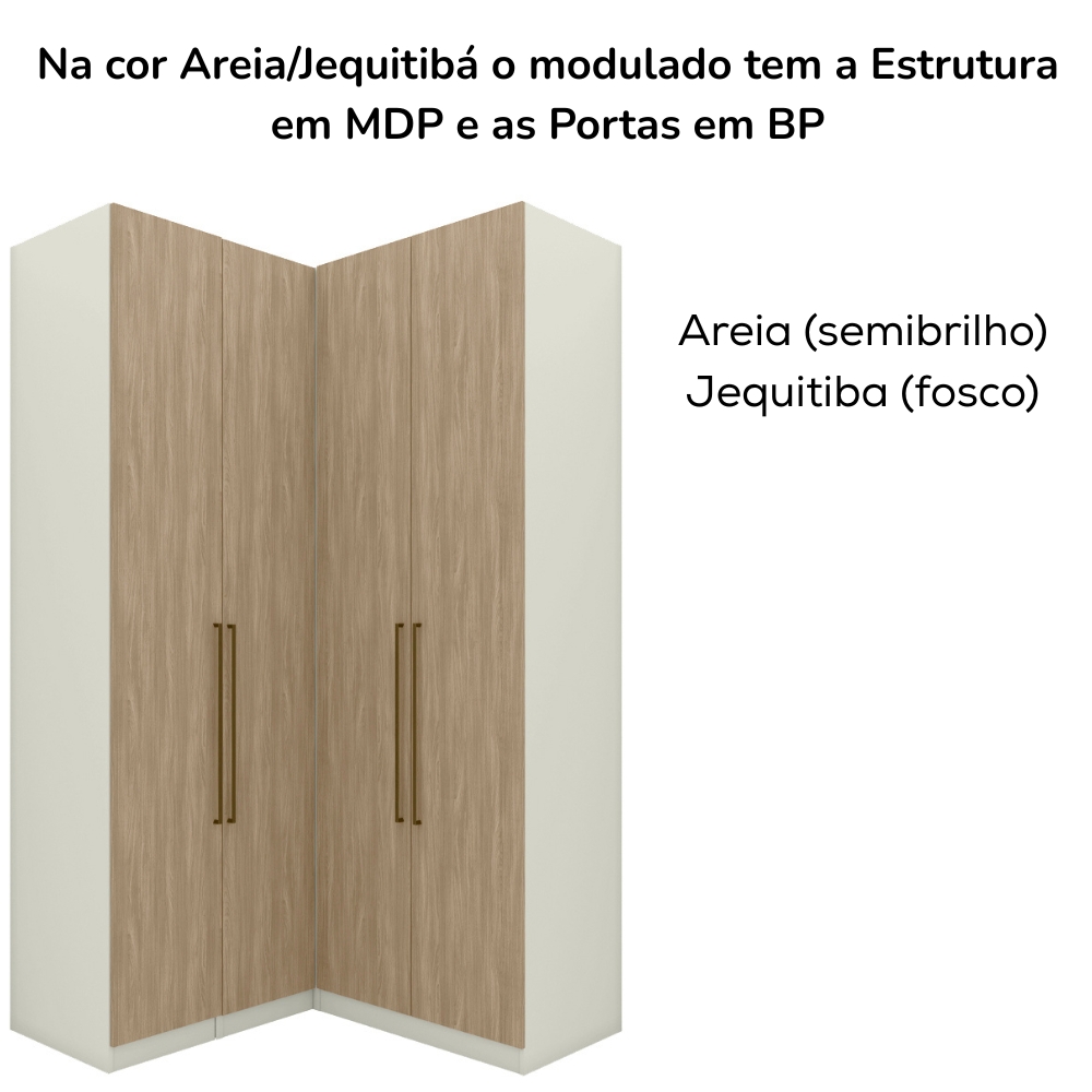 Guarda Roupa Modulado 3 Pecas Seletto Areia Jequitiba Henn