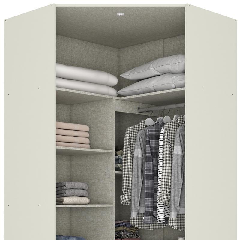Guarda Roupa Modulado Canto Closet Seletto 2 Portas Areia/Jequitibá - Móveis Henn