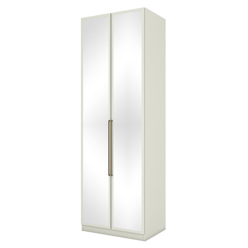 Guarda Roupa Modulado Seletto 2 Portas e 3 Gavetas Areia com Espelho - Móveis Henn