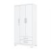 Guarda-Roupa Solteiro Miami Flex 3 Portas 2 Gavetas Branco e Rosa Chá