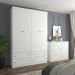 Jogo de Quarto com Roupeiro 4 Portas e Cômoda Americano - Branco - Móveis Henn