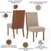 Kit 2 Cadeiras Estofadas Anne Corano Caramelo Suede Creme Henn